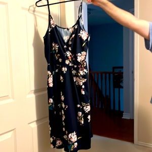 Navy tank floral dress